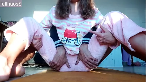 my skinny stepsister like if i teasing small tits in pajamas and wet pussy