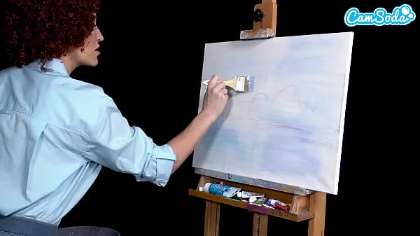 Big Tits MILF Ryan Keely Cosplay As Bob Ross Gets Horny During Painting Tutorial