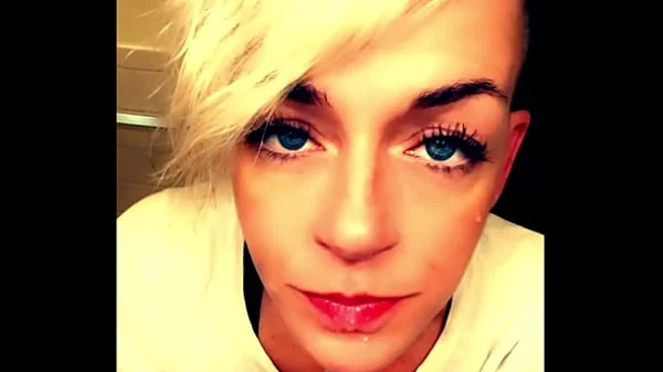 HORNY BLONDE SLUT LONG TONGUE DROOL CUMPILATION HIGHLIGHTS OF LEAKED CLIPS