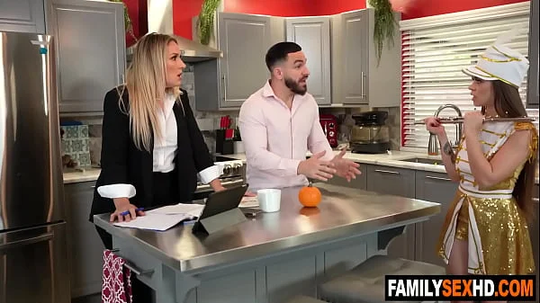 Stepdad fucks stepdaughter behind stepmom's back