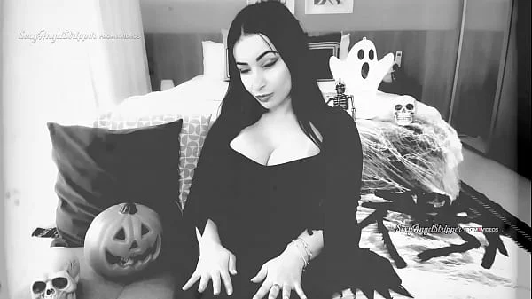 HORROR PORN Virtual sex GFE POV SEX with Morticia Addams cosplay  you fucking Morticia in POV doggystyle riding and cum in her mouth