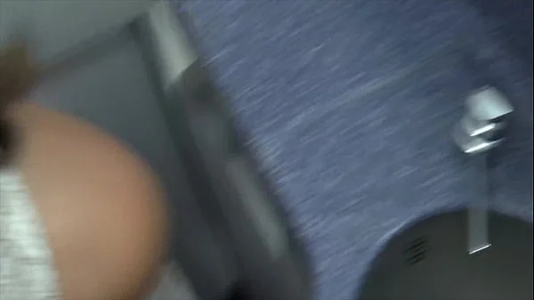 Sexy Czech bitch Alexis Cherry blows and fucks in airplane toilet during flight