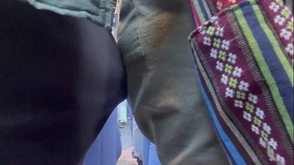 Mature mom loves BBC pressed on her ass in public Pt. 1
