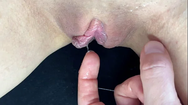 Squirting Orgasm and fingering dripping wet juicy pussy teen 18yo close up