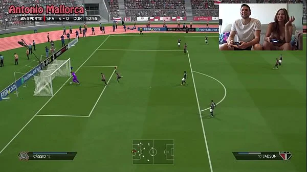 Fucking A Hot Brazilian With Natural Big Tits After Playing FIFA