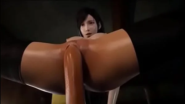 Tifa rides a cock in a bar and gets a load of cum