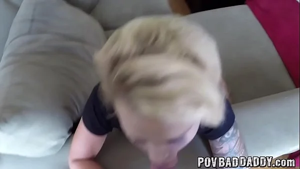 Teen babe cocksucking her stepdaddy