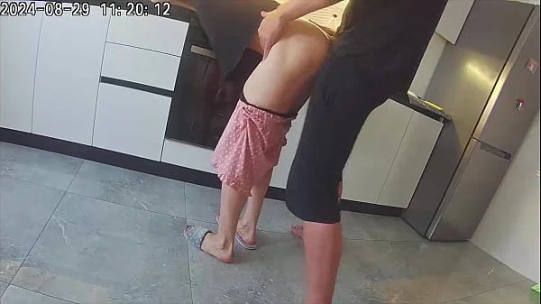 Real cheating. Wife fucks a neighbor in the kitchen.