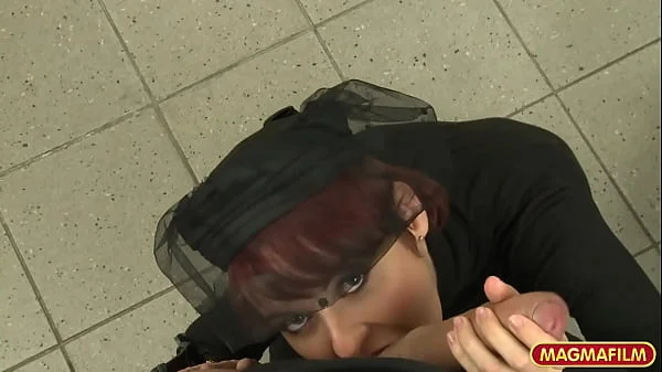 Sexy widow fucking in the garage