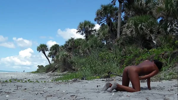 Public beach. Fucking my lil slut wife while being watched by strangers.