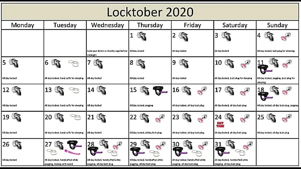 Locktober 2020 - The tasks that each proper chastity slave should perform that month of the year. You have to follow all the tasks consistently. You must not skip any task. Any task you miss for whatever reason, means your dick stays locked an extra day.