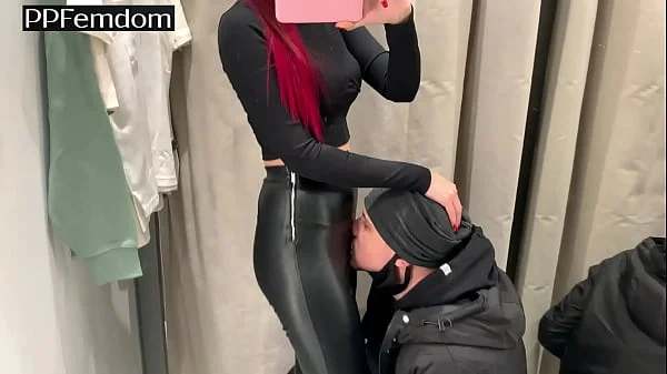 Public Pussy Worship and Ass Kissing In Leather Pants Femdom Petite Princesses