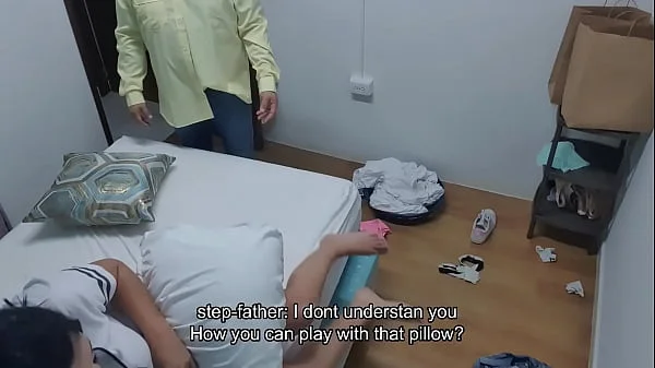 horny teen busted masturbating with pillow