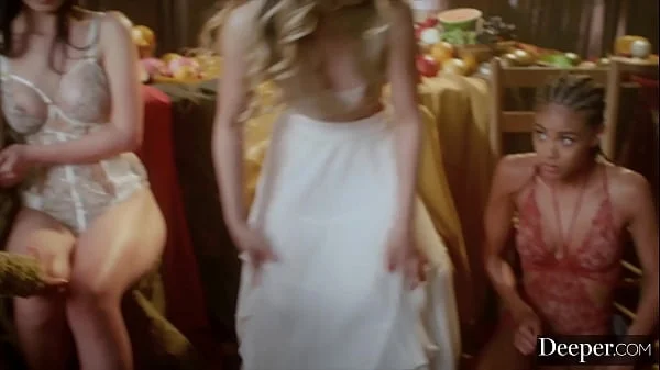 Deeper. Mona leads the ultimate 5-girl reverse gangbang