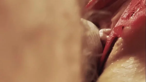 Extremily close-up pussyfucking. Macro Creampie