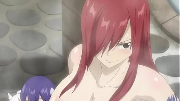 Fairy Tail OVA bath scene [nude filter]
