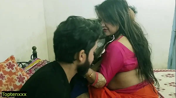 Indian hot xxx threesome sex! Malkin aunty and two young boy hot sex! clear hindi audio