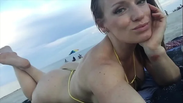 Jillian Goes To The Beach (In A Tiny Gold Bikini)
