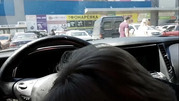 Public blowjob with cum swallowed and nasty talking at the parking