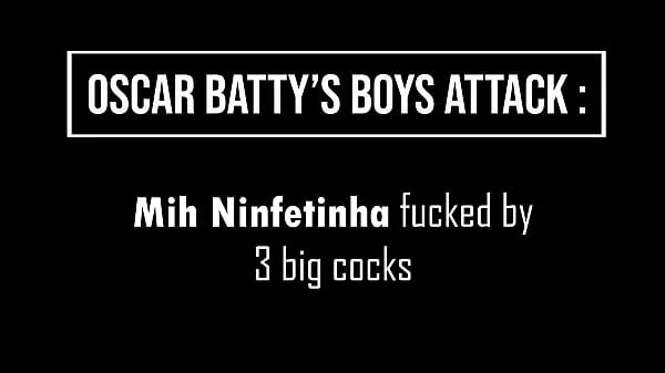 Mih Ninfetinha gets double penetrated and fucked hard by 3 big cocks (Dry, 3on1, DP, ass to mouth,BBC, gapes) OB058