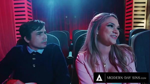 MODERN-DAY SINS - Pervy Teens Have PUBLIC SEX In Movie Theatre And GET CAUGHT! With Athena Faris